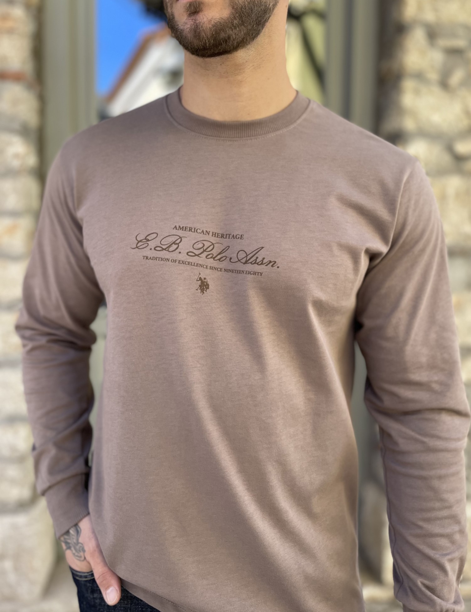 Everbest ανδρική πούρο μακρυμάνικη μπλούζα με τύπωμα Plus Size 2610180P φωτογραφία